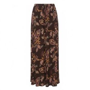 Diane Von‎ Furstenberg Brown Floral Pattern Skirt Large